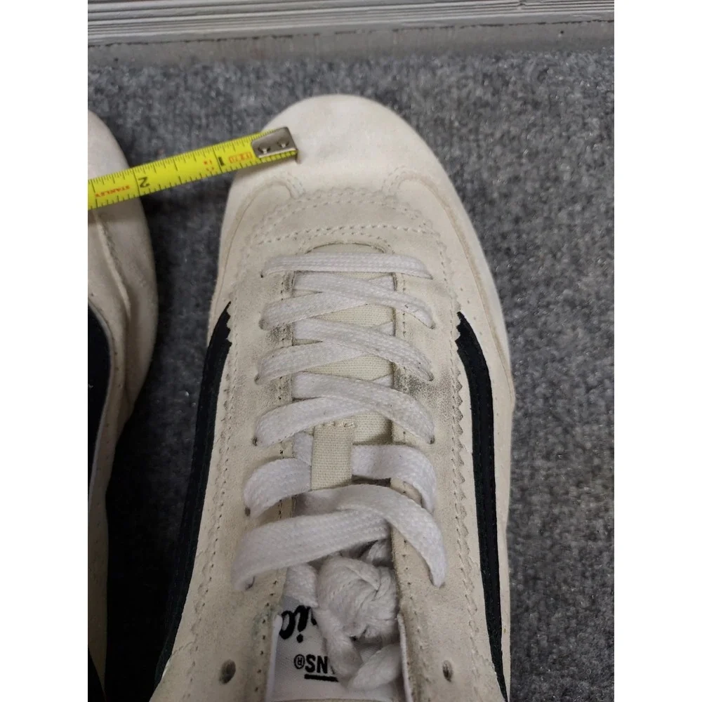 Vans Men Athletic Sneakers 8.5 Cream White Lace Up Round Toe Comfort Logo Active